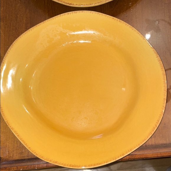 PIER ONE Harvest Gold Set of 3 dinner and 3 cake plates! Heavy quality dishes - Picture 11 of 14